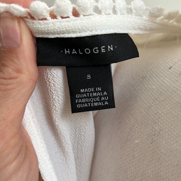 Halogen Gibson Nordstrom Luna Crochet Lace Yoke Layering Blouse Small - Picture 4 of 6